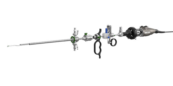 18.5 CH bipolar mini resectoscope with passive working element and standard coupler for gynecology.